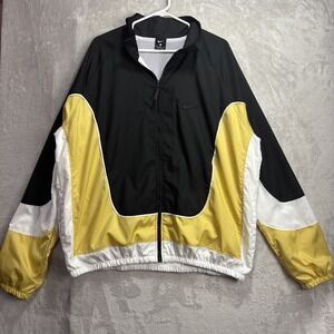 Nike Jacket Mens XL Running Neon Yellow/Black Windbreaker Mesh Lined